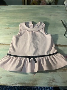 Janie And Jack Blush Pink Parisian Tunic Top With Black Bow Girls Size 5 - Picture 1 of 8