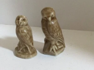 Wade England Owl Lot- 2 different Owl Wade Whimsies Figurines Vintage - Picture 1 of 4