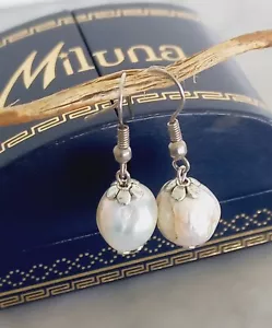 ORECCHINI MILUNA CON PERLA NATURALE Italy stud earrings PEARLS - Foto 1 di 3