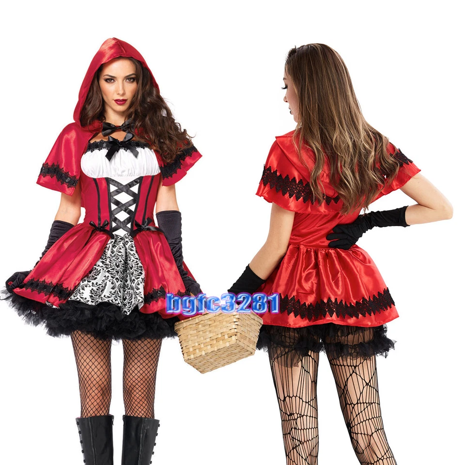 Vintage Womens Girls Little Red Riding hood Halloween Fairytale Costume S-2XL - Image 1 of 4