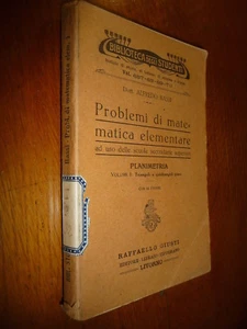 PROBLEMI DI MATEMATICA ELEMENTARE DOTT. ALFREDO BASSI GIUSTI 1926 I^ Ed - Picture 1 of 3