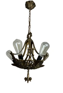 1930s Art Deco 5 Light slip shade Fixture - Picture 1 of 14