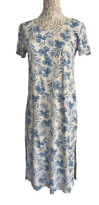 Vestido floral azul manga corta Tahiti Reef Club para mujer/playa talla pequeña Foto 1 de 4