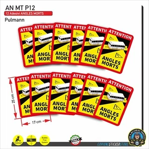 12 Aufkleber Bus Bus tote Ecke angles morts Achtung Achtung - Bild 1 von 2