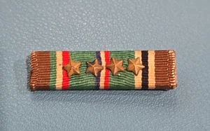 Barra de cinta de campaña europea africana-oriente medio 4 dispositivos estrella de batalla-WW-II* - Imagen 1 de 3