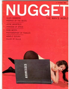 Vintage Men's Pinup Magazine NUGGET Oct. 1960 Jayne Mansfield, Fiction, Humor ++ - Picture 1 of 5