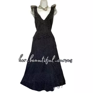 KÜSTE GEPUNKTET HOCHZEIT ANLASS ABEND PARTY KLEID GRÖSSE 18 - Bild 1 von 7