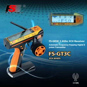 Flysky FS-GT3C 2.4G 3CH LCD Transmitter w/ FS-GR3E Receiver for RC Car Boat AU - Picture 1 of 11