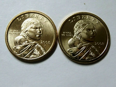 2008 P  D  NATIVE AMERICAN SACAGAWEA  UNC  DOLLARS (2-COINS)  ITEM #69R Cover