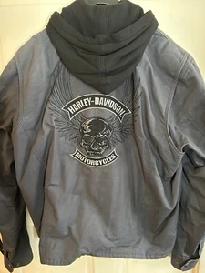 Harley Davidson NAVY BLUE Soft Shell  W/zip Out Vest Liner $160msrp HD81428 NWT - Picture 1 of 15