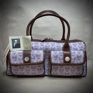 Nuevo-Antiguo-Stock MICHAEL KORS Firma Jacquard Lavanda Diseñador Bolso/Cartera - Imagen 1 de 10