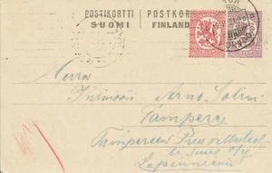 Finland 1921 - Used 40p Stationary Card + additional stamp 20p - 19.2.1921 - Picture 1 of 2
