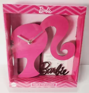 NUOVO 2024 Orologio da tavolo Barbie Silhouette Rosa & Nero Barbie Mattel BAB1082BX - Foto 1 di 10
