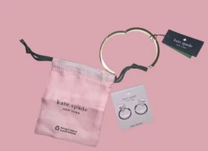 Kate Spade Pink Bangle Bracelet With Earrings And Carrying Pouch - Picture 1 of 4