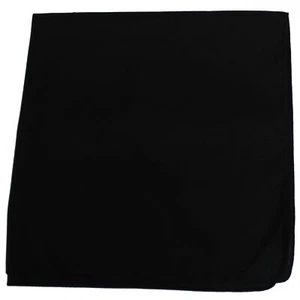 Qraftsy Pack of 6 Black Solid Cotton XL Bandanas Extra Large 27 inches - Picture 1 of 5