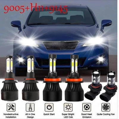 Combo de faros LED 6000K para Lexus IS250 IS350 2006-2010 + bombillas antiniebla Foto 1 de 4
