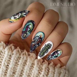Just Beetle Juice Halloween Nail Decals Water Transfer Nail Wraps HD-1004 - Picture 1 of 15