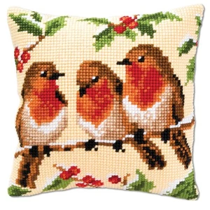 Cross Stitch Embroidery Kits Pillow Front for Self-Embroidery with Embroidery... - Picture 1 of 7