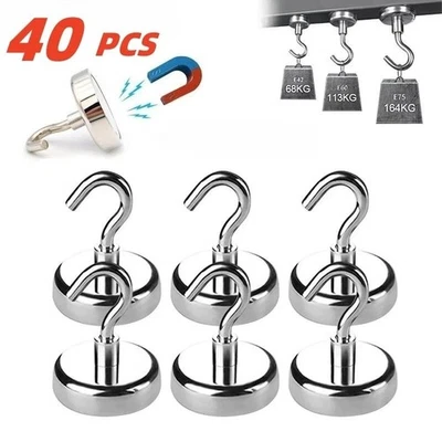 FM 16pc Magnetic Magnet Hooks for Cruise Cabin Office Kitchen Refrigerator Garage