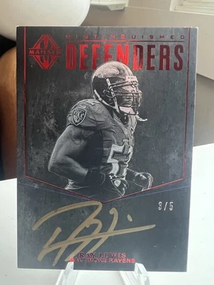 Ray Lewis 2017 Panini Majestic Red Distinguished Defenders automático/5 Foto 1 de 2