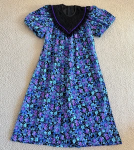 Vintage Liberty House Kleid Damen Medium Prairie Spitze Blumen Taschen 80er - Bild 1 von 9