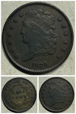 🔥 1835 Classic Head Half Cent XF 🔥 - Image 1 of 3
