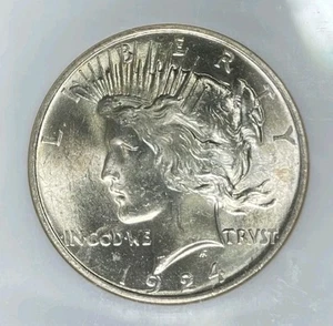 1924 PEACE SILVER DOLLAR ~ NGC MS 63~BEAUTIFUL COIN~REF#98-048 - Picture 1 of 4