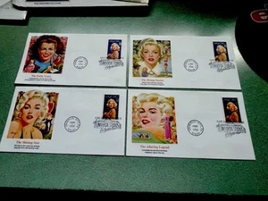 Cuatro 1995 Marilyn Monroe Hollywood actriz Sc 2967 FDC Fleetwood Cachet’s - Imagen 1 de 6
