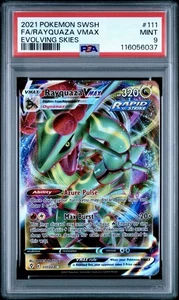 PSA 9 Mint Rayquaza VMAX 111/203 Evolving Skies Holo Full Art 2021 Pokemon Karte - Bild 1 von 2