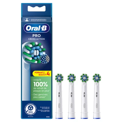 4 Pack Oral-B Pro Cross Action Electric Toothbrush Brushes - Image 1 of 4