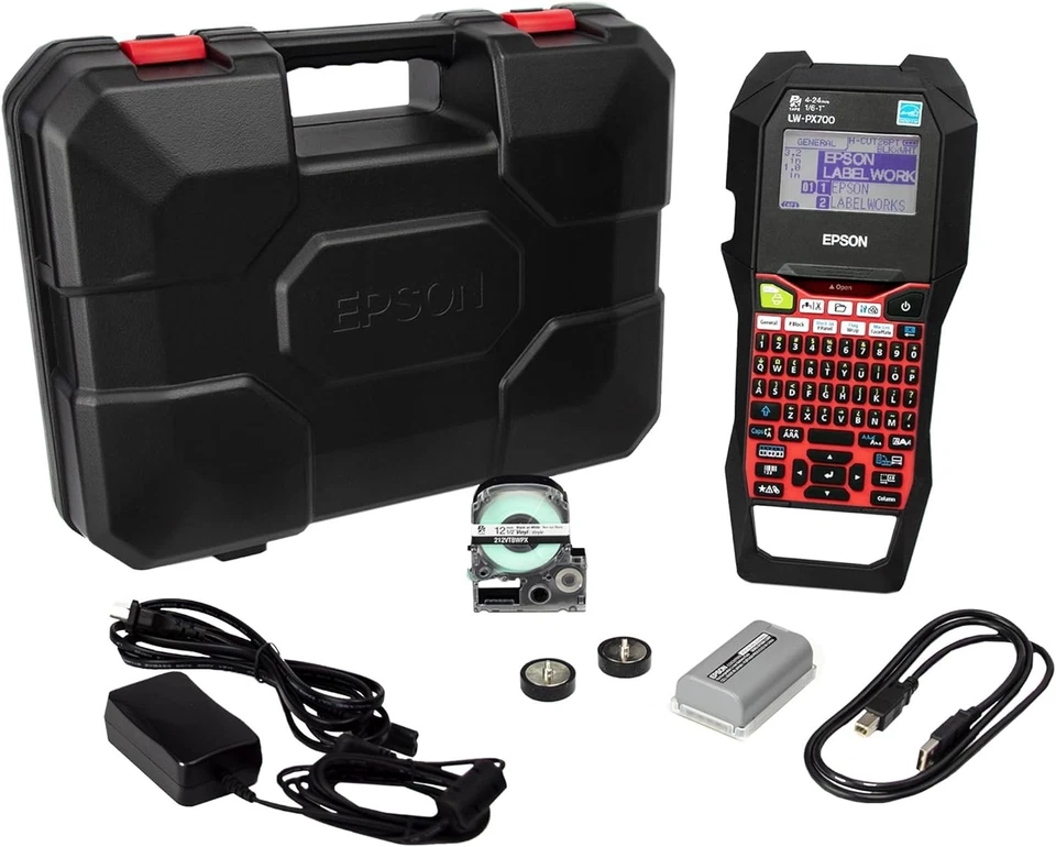 Epson LW-PX700PCD Label Maker & Shrink Tube Printer Bundle Includes Case, Etc. - Image 1 of 1