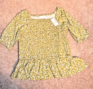 Children's Place Girls 14 Sage short sleeved shirt blouse NEW w/tags - Picture 1 of 6