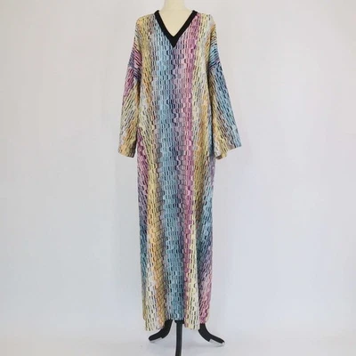 Maxi vestido Missoni multicolor jacquard tejido caftán - Imagen 1 de 4