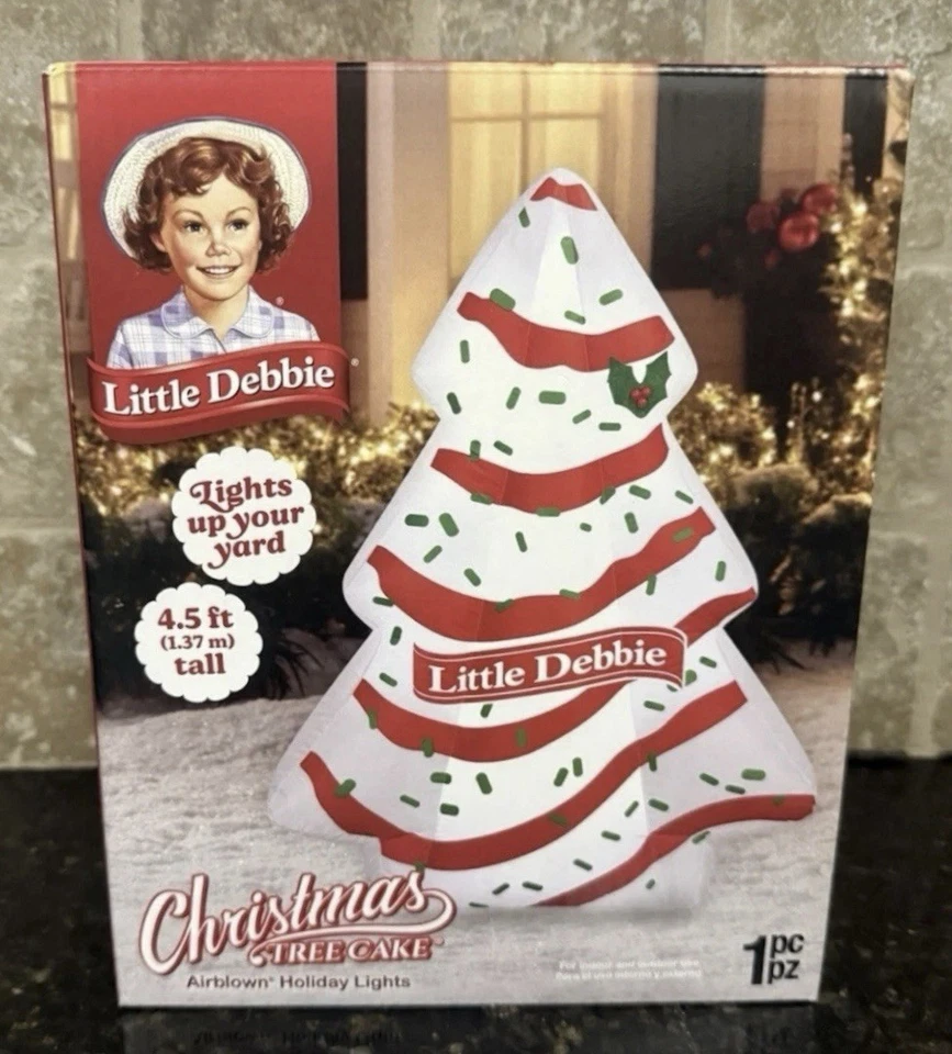 Little Debbie Christmas Tree Cake Airblown Holiday Lights 4.5 ft Inflatable NIB - Image 1 of 1