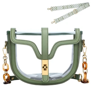 Transparente Umhängetasche für Damen Stadion zugelassen veganes Leder Konzert Schulter... - Bild 1 von 7