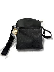 Borsa da volo Coach 4009 Houston in pelle firmata tracolla canna di fucile/nero - Foto 1 di 9