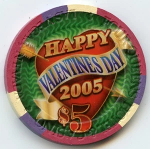 5 $ Four Queens Happy Valentines Day LE Chip Downtown Las Vegas 2005 - Bild 1 von 2