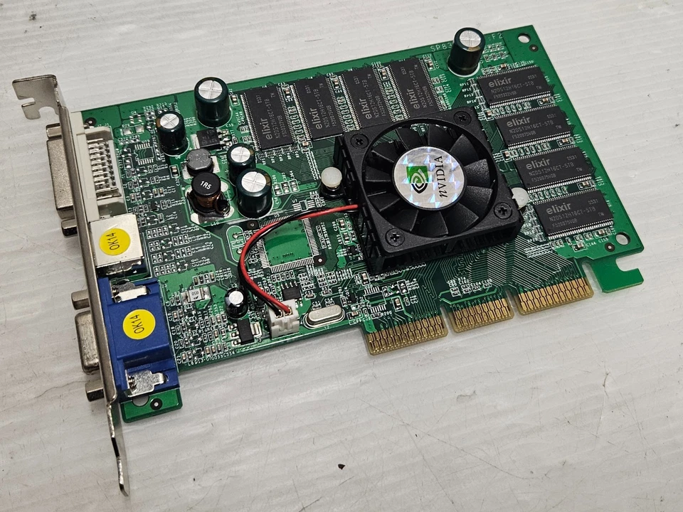 GeForce FX 5200 128MB DDR, 128 BIT, AGP 8x, VGA, DVI, Sparkle SP8834DT, WORKING - Image 1 of 4