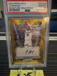 🔥2023-24 Panini Prizm Deca Signatures Ja Morant #DS-11 Gold Prizm 1/10 (AU) ¡FOP! - Imagen 1 de 2
