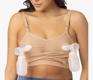 NWT Kindred Bravely Sublime Hands Free Pumping Nursing Bra Nude Large New - Picture 1 of 5