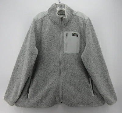 LL Bean Chaqueta Mujer 3X Plus Gris Suéter Forrado de Vellón Jaspeado Cremallera Completa Abrigo Foto 1 de 4