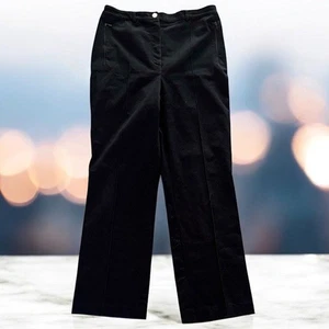 ST JOHN Pants Womens 10 Black Straight Leg Business Casual Office Zipper Pocket - Picture 1 of 11