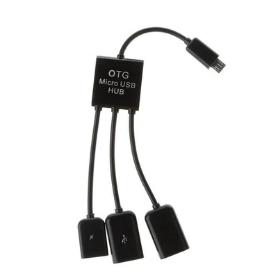 Cavo Adattatore Di Estensione Host Hub OTG Micro USB 3in1 Per Tablet Telefono - Immagine 1 di 4