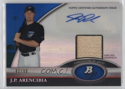 2011 Bowman Platinum Auto Relic Refractor Blue /99 JP Arencibia #BAR-JA Auto - Image 1 of 2