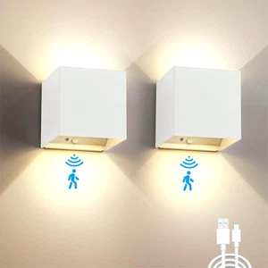 Battery Operated Wall Sconce Set of 2, Motion Sensor Light Indoor, 6000Mah Wall - Picture 1 of 12