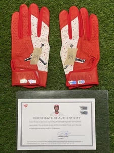 2019 Dexter Fowler Cardinals Signed Game-Used Jordan White Batting Gloves COA - Picture 1 of 4