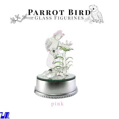 Estatuillas de vidrio de pájaro loro decoración del hogar detalles 8 colores Foto 1 de 4