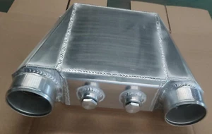 Aluminum Air to Water Intercooler A/W IC 3.5" in/out Liquid 16.5"x13"x4.5" 3.5" - Picture 1 of 8