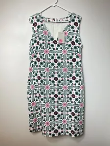 Neu mit Etikett Boden Tatiana strukturiertes Kleid elfenbeinrosa Rankgitter Kacheldruck Größe 10 Damen - Bild 1 von 8
