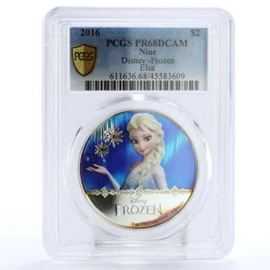 Niue 2 dollars Disney Frozen series Queen Elsa PR68 PCGS silver coin 2016 - Picture 1 of 2